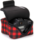 USA GEAR DSLR SLR Camera Sleeve Case (Black) with Neoprene Protection, Holster Belt Loop and Accessory Storage - Compatible With Nikon D3400, Canon EOS Rebel SL2, Pentax K-70 and Many More Cameras & Optics > Camera & Optic Accessories > Camera Parts & Accessories > Camera Bags & Cases USA Gear Red Plaid  