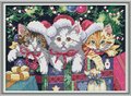 Printed Cross Stitch Kits 11CT 15X19 inch 100% Cotton Holiday Gift DIY Embroidery Starter Kits Easy Patterns Embroidery for Girls Crafts DMC Stamped Cross-Stitch Supplies Needlework Girl Adventure Arts & Entertainment > Hobbies & Creative Arts > Arts & Crafts > Art & Crafting Tools > Craft Measuring & Marking Tools > Stitch Markers & Counters ITSTITCH Christmas cat 15x10.6 inch  