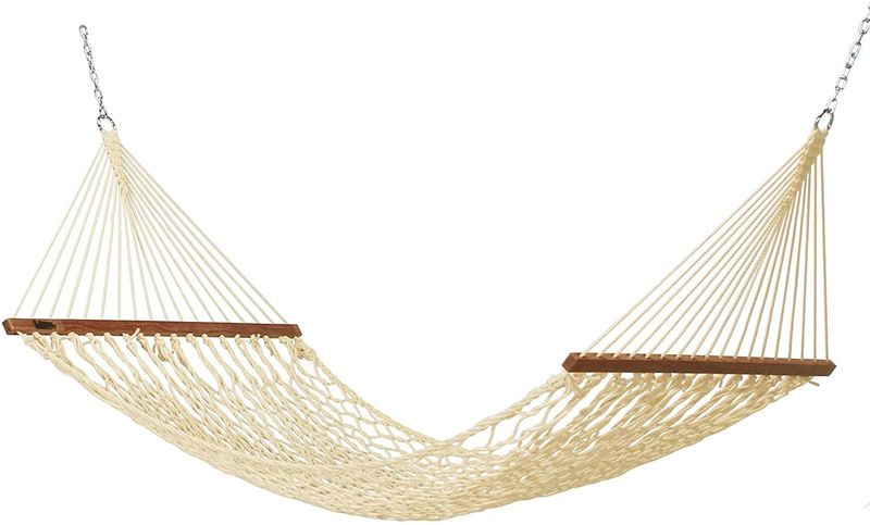 Hatteras Hammocks DC-11OT Small Oatmeal Duracord Rope Hammock with Free Extension Chains & Tree Hooks, Handcrafted in The USA, Accommodates 1 Person, 450 LB Weight Capacity, 11 ft. x 45 in. Home & Garden > Lawn & Garden > Outdoor Living > Hammocks Hatteras Hammocks Oatmeal  
