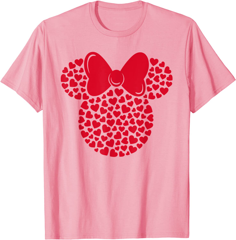 Disney Minnie Mouse Icon Filled with Hearts T-Shirt Home & Garden > Decor > Seasonal & Holiday Decorations Disney Pink Men Large