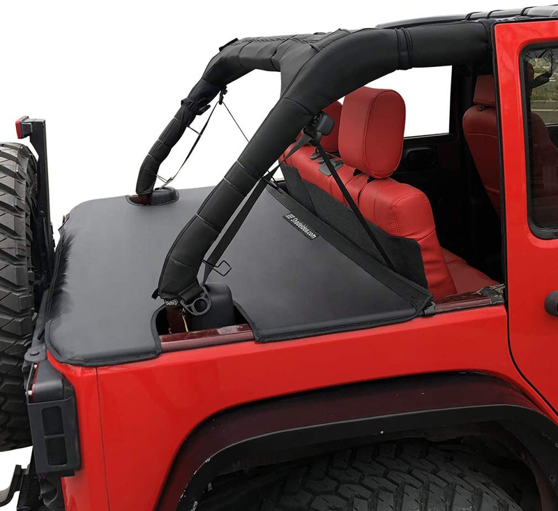 Shadeidea Tonneau Cover for Jeep Wrangler JK Unlimited (2007-2018) 4 Door Rear Trunk Cover Cargo Vinyl Cover for JKU Tailgate Ton Cover-Black-3 Years Warranty Sporting Goods > Outdoor Recreation > Camping & Hiking > Tent Accessories Shadeidea   
