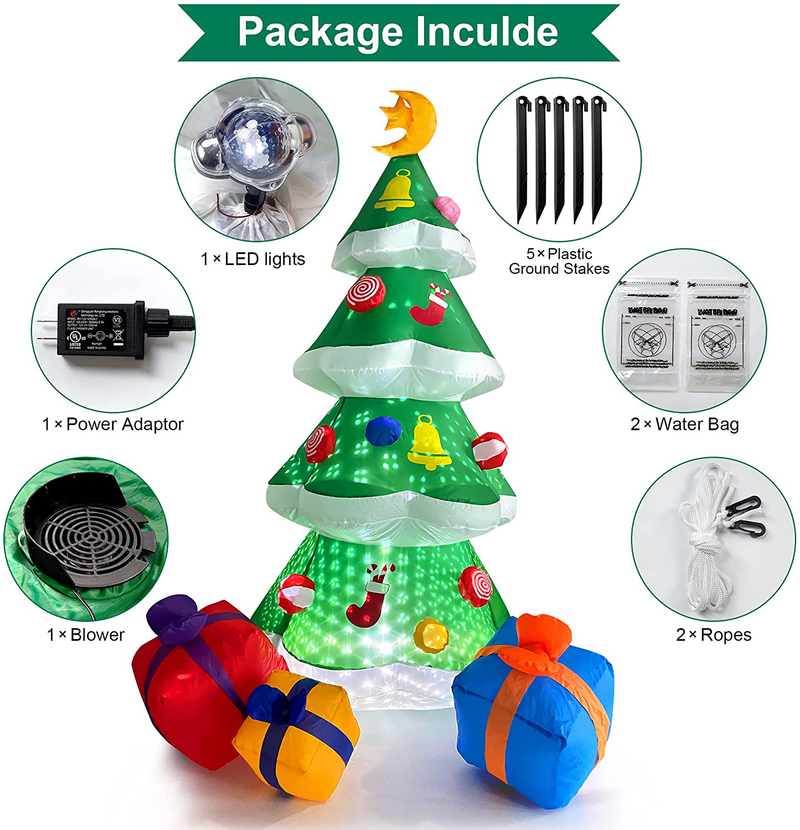 COOLWUFAN 7.5 FT LED Lights Inflatable Christmas Tree, Inflatable Christmas Decorations with Built-in Adjustable LEDs for Xmas Holiday Party Decorations Essentials for Indoor Outdoor Yard Garden Home & Garden > Decor > Seasonal & Holiday Decorations& Garden > Decor > Seasonal & Holiday Decorations COOLWUFAN   