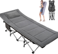 Folding Camping Cots for Adults Heavy Duty Cot with Carry Bag, Portable Durable Sleeping Bed for Camp Office Home Use Outdoor Cot Bed for Traveling (2Pack -Blue with Mattress) Sporting Goods > Outdoor Recreation > Camping & Hiking > Camp Furniture JOZTA Cool Gray With Gray Mattress  