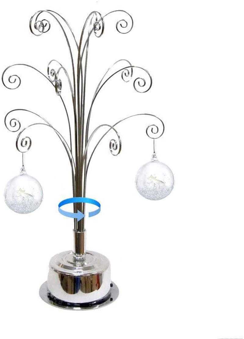HOHIYA Ornament Display Tree Stand Rotating for Swarovski 2021 Ornament Christmas Annual Gift 16.75 inch Silver
