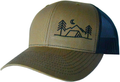 Threadbound Outdoor Trucker Hat Snapback - Tent Camping Design Sporting Goods > Outdoor Recreation > Camping & Hiking > Tent Accessories ThreadBound Moss Green/Black  