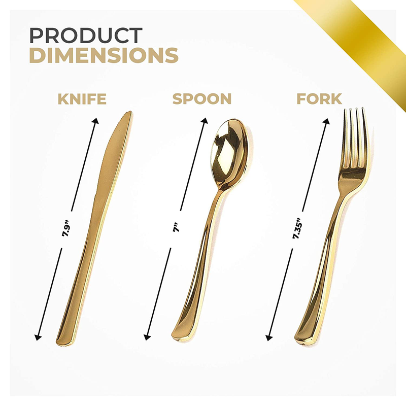 Gold Plastic Cutlery Set 160 Pack Disposable Silverware - 80 Forks, 40 Knives, 40 Spoons - For Catering, Parties, Dinners, Weddings, and Everyday Use Home & Garden > Kitchen & Dining > Tableware > Flatware > Flatware Sets Stock Your Home   