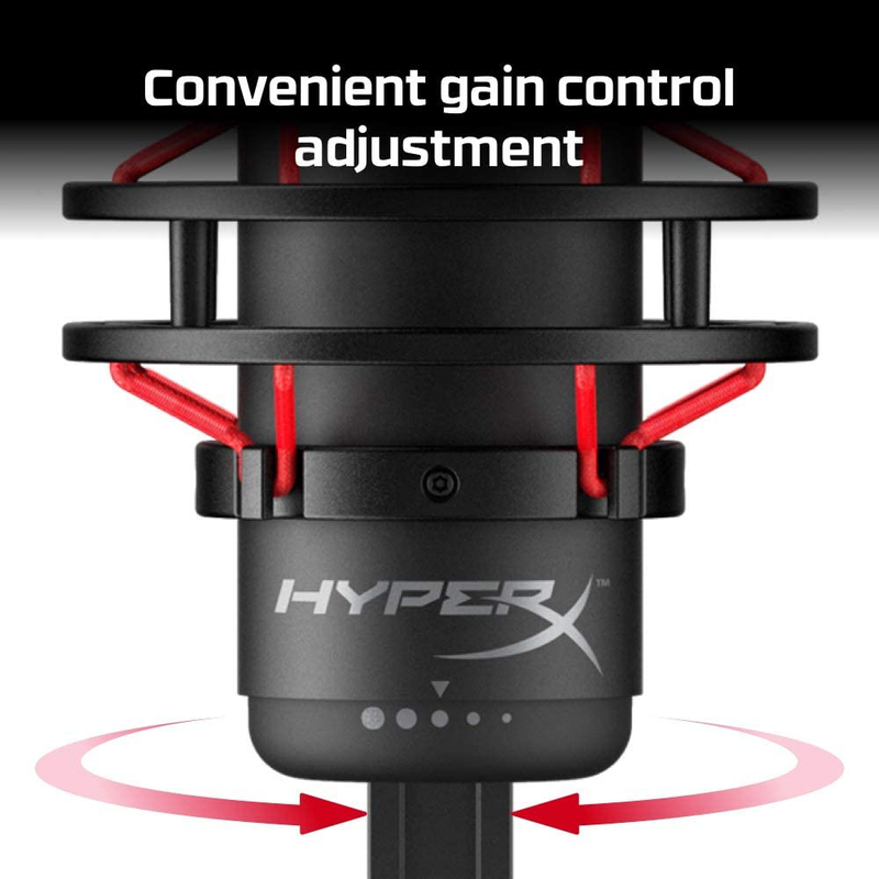 HyperX QuadCast - USB Condenser Gaming Microphone, for PC, PS4, PS5 and Mac, Anti-Vibration Shock Mount, Four Polar Patterns, Pop Filter, Gain Control, Podcasts, Twitch, YouTube, Discord, Red LED Electronics > Audio > Audio Components > Microphones HyperX   