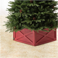 glitzhome Washed Black Wooden Tree Collar Tree Stand Cover Christmas Tree Skirt Tree Box, 26" L X 26" W Home & Garden > Decor > Seasonal & Holiday Decorations > Christmas Tree Skirts Glitzhome Red  