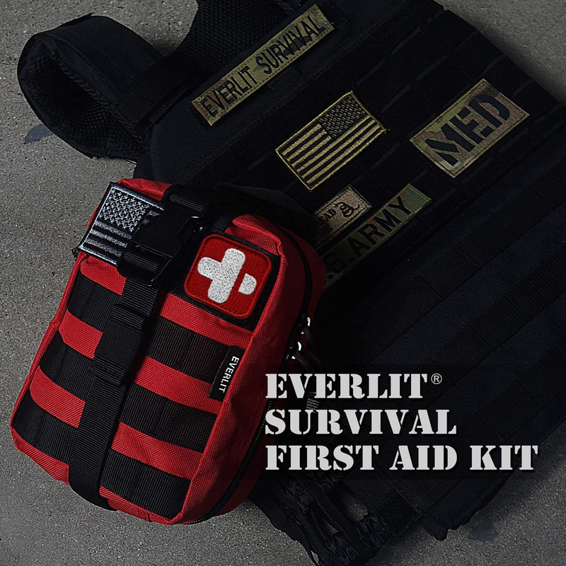 EVERLIT 250 Pieces Survival First Aid Kit IFAK Molle System Compatible Outdoor Gear Emergency Kits Trauma Bag for Camping Boat Hunting Hiking Home Car Earthquake and Adventures Sporting Goods > Outdoor Recreation > Camping & Hiking > Camping Tools EVERLIT   