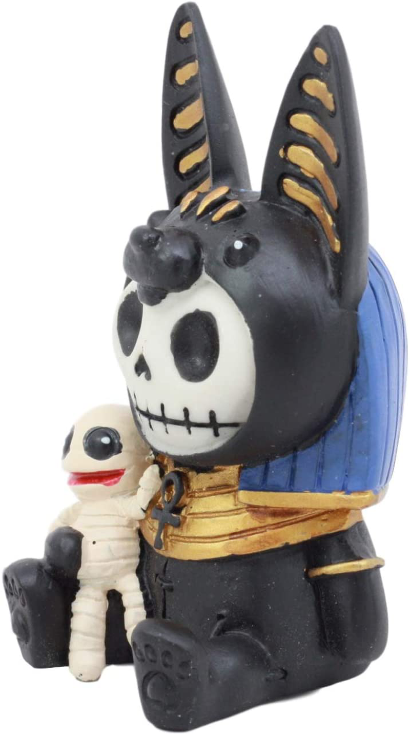 Ebros Furrybones Egyptian God of Afterlife Anubis Figurine Small 3.25" Furry Bones Skeleton Monster Collectible Decor Statue Gothic DOD Anpu Jackal with Mummy Friend Themed Decorative Sculpture Home & Garden > Decor > Seasonal & Holiday Decorations Ebros Gift   