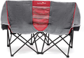 Sunnyfeel Double Folding Camping Chair, Oversized Loveseat Chair, Heavy Duty Portable/Foldable Lawn Chair with Storage for Outside/Outdoor/Travel/Picnic, Fold up Camp Chairs for Adults 2 People Sporting Goods > Outdoor Recreation > Camping & Hiking > Camp Furniture SUNNYFEEL Gray Red  