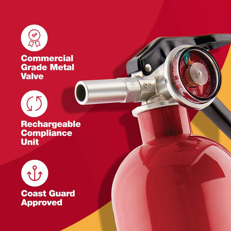 First Alert HOME1 Rechargeable Standard Home Fire Extinguisher UL Rated 1-A:10-B:C, Red Home & Garden > Flood, Fire & Gas Safety FIRST ALERT   