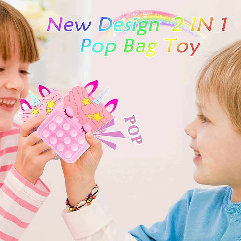 Pop Fidget Toys It Purse for Girls Women, Push Bubble Pop Sensory Toys Crossbody Shoulder Bag Silicone Cartoon Bag Stress Release, Valentines Day Gifts for Kids (Red Purse) Home & Garden > Decor > Seasonal & Holiday Decorations LIN&BABAY   