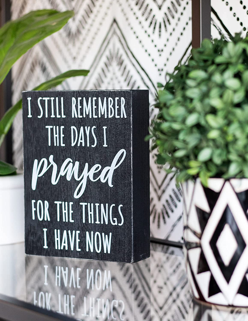 I Still Remember The Days I Prayed - Modern Farmhouse Decor for The Home 6x8 Wall Decorations for Living Room or Shelf Accent - House Prayer Sign Wooden Religious Plaque Christian Gifts for Women Home & Garden > Decor > Seasonal & Holiday Decorations& Garden > Decor > Seasonal & Holiday Decorations Bella Rosa Home   