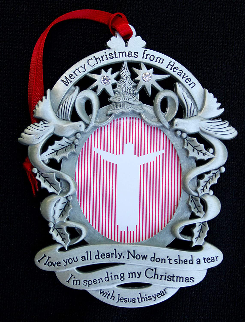 Merry Christmas From Heaven Remembrance Photo Ornament with Bookmark Loved Ones Tree Decoration(Non-Personalized) Home & Garden > Decor > Seasonal & Holiday Decorations& Garden > Decor > Seasonal & Holiday Decorations Merry Christmas From Heaven   