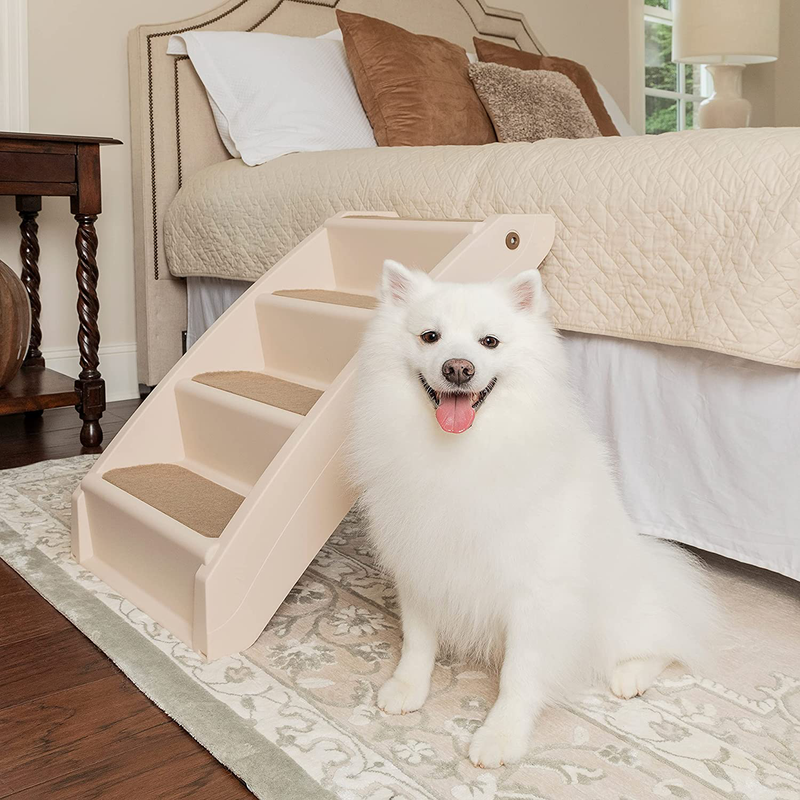 Petsafe Cozyup Folding Pet Steps - Pet Stairs for Indoor/Outdoor at Home or Travel - Dog Steps for High Beds - Dog Stairs with Siderails, Non-Slip Pads - Durable, Support up to 150 Lbs - Large, Tan Animals & Pet Supplies > Pet Supplies > Cat Supplies > Cat Beds PetSafe   