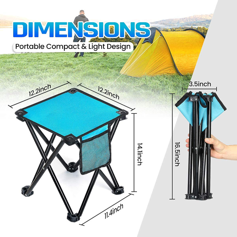 SGODD Camping Stool, 2 Pack Folding Small Chair Camp Stool Portable Folding Stool for Outdoor Activities Camping Fishing Hiking Gardening with Carry Bag