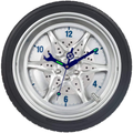Garage Wall Clocks, Tire Rim Clock with Luminous Wrench, Silent Battery Operated Rubber Gear Decorative Clock for Automotive Mechanic Shop, Man Cave, Car Enthusiasts & Boys Bedroom- 14 Inch, Wheel Home & Garden > Decor > Clocks > Wall Clocks SkyNature Blue 14 in 