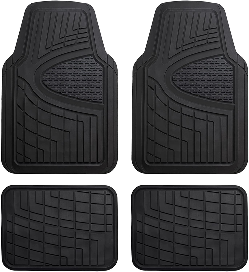 FH Group Black F11311BLACK Rubber Floor Mat(Heavy Duty Tall Channel, Full Set Trim to Fit) Vehicles & Parts > Vehicle Parts & Accessories > Motor Vehicle Parts > Motor Vehicle Seating FH Group Black  
