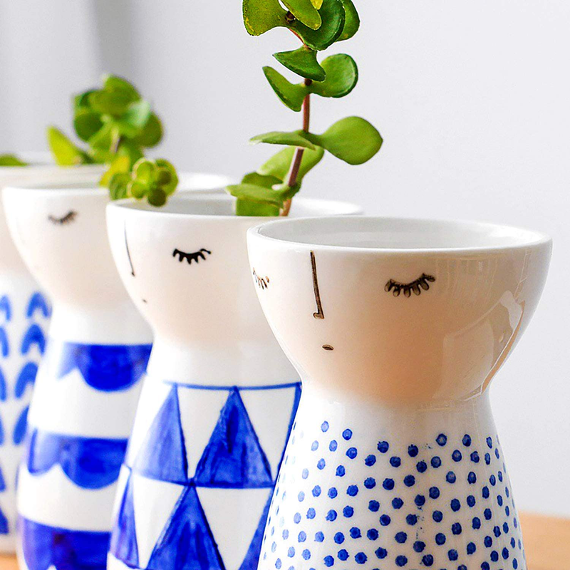 Senliart White Ceramic Vase, Small Flower Vases for Home Décor, 5.9 X 3.2 (Polka Dot) Home & Garden > Decor > Vases Senliart   