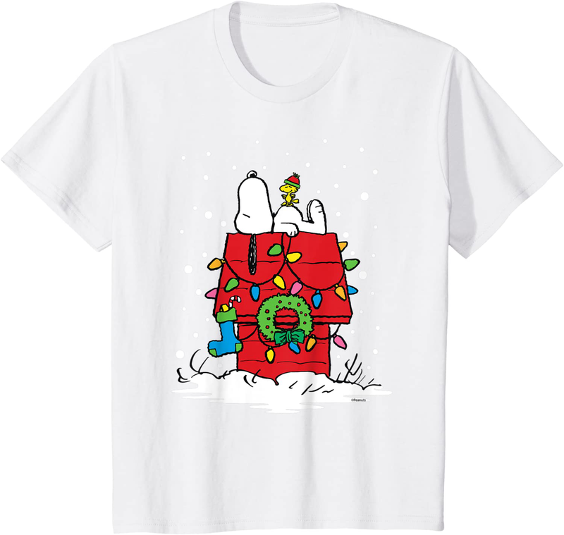 Peanuts Holiday Snoopy and Woodstock Stocking Light Up T-Shirt Home & Garden > Decor > Seasonal & Holiday Decorations& Garden > Decor > Seasonal & Holiday Decorations Peanuts White Youth Kids 2