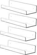 Cq acrylic 15" Invisible Acrylic Floating Wall Ledge Shelf, Wall Mounted Nursery Kids Bookshelf, Invisible Spice Rack, Clear 5MM Thick Bathroom Storage Shelves Display Organizer, 15" L,Set of 4 Furniture > Shelving > Wall Shelves & Ledges Cq acrylic Clear 15" Pack of 4 
