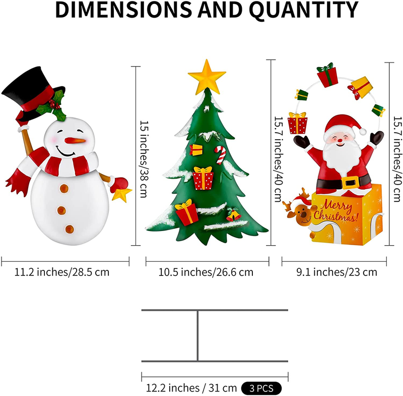 Ruisita Metal Christmas Yard Sign Metal Christmas Tree Santa Claus Snowman Yard Stake Metal Holiday Outdoor Garden Signs with Stakes for Outdoor Garden Lawn Pathway Christmas Decoration Yard Home & Garden > Decor > Seasonal & Holiday Decorations& Garden > Decor > Seasonal & Holiday Decorations Ruisita   