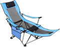 OUTDOOR LIVING SUNTIME Camping Folding Portable Mesh Chair with Removabel Footrest Sporting Goods > Outdoor Recreation > Camping & Hiking > Camp Furniture OUTDOOR LIVING SUNTIME Blue  