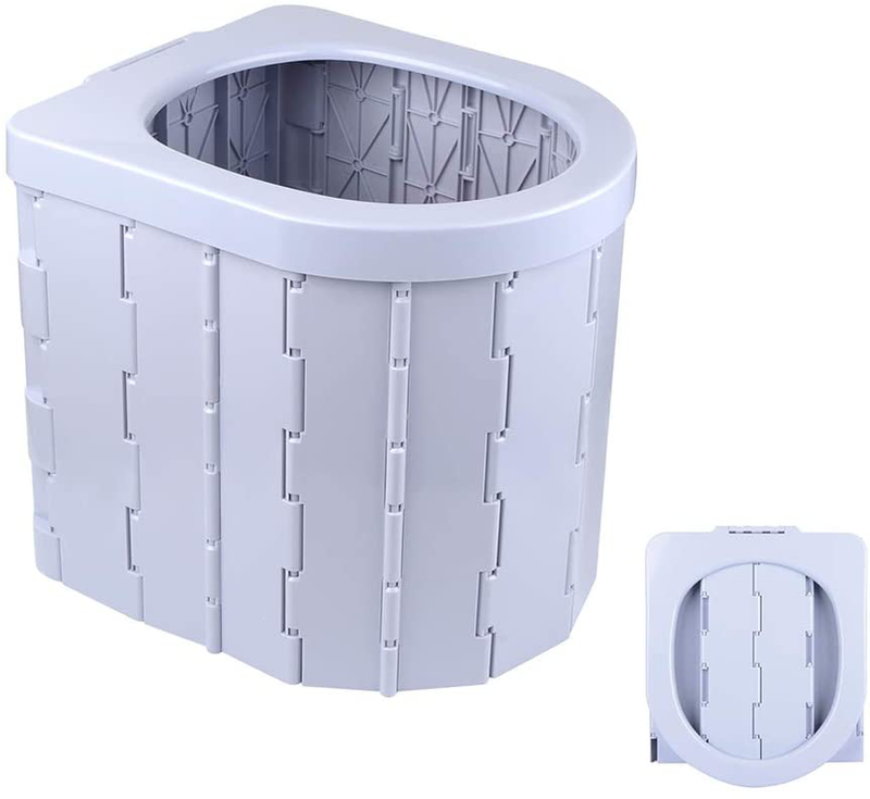Ipekar Portable Folding Toilet, Upgrade Camping Toilet, Porta Potty Car Toilet, Travel Potty Perfect for Camping, Hiking,Trips,Construction Sites Sporting Goods > Outdoor Recreation > Camping & Hiking > Portable Toilets & Showers IPXEAD gray  