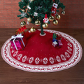 PEKACA Christmas Tree Skirt Red and White, 48 Inches Thick Cable Knitted Knit Rustic Xmas Tree Skirt, Perfect for 5 ft. Tall to 7.5 ft. Tall Large Christmas Trees, White and Burgundy Home & Garden > Decor > Seasonal & Holiday Decorations > Christmas Tree Skirts PEKACA 48" Red and White  