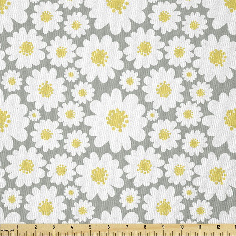 Lunarable Japanese Fabric by The Yard, Cherry Blossom Pattern Vintage Arrangement of Sakura Flowers, Stretch Knit Fabric for Clothing Sewing and Arts Crafts, 1 Yard, Yellow Magenta Arts & Entertainment > Hobbies & Creative Arts > Arts & Crafts > Crafting Patterns & Molds > Sewing Patterns Lunarable Yellow White 3 Yards 
