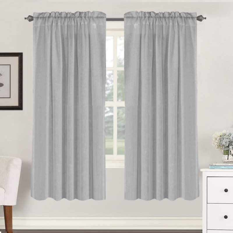 Linen Curtains Light Filtering Privacy Protecting Panels Premium Soft Rich Material Drapes with Rod Pocket, 2-Pack, 52 Wide x 96 inch Long, Natural Home & Garden > Decor > Window Treatments > Curtains & Drapes H.VERSAILTEX Dove 52"W x 72"L 