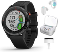 Garmin Approach S62 Premium GPS White Golf Watch with Wearable4U White Earbuds with Charging Power Bank Case Bundle Sporting Goods > Outdoor Recreation > Winter Sports & Activities Wearable4U Black Watch + 3 x CT10 + White EarBuds  
