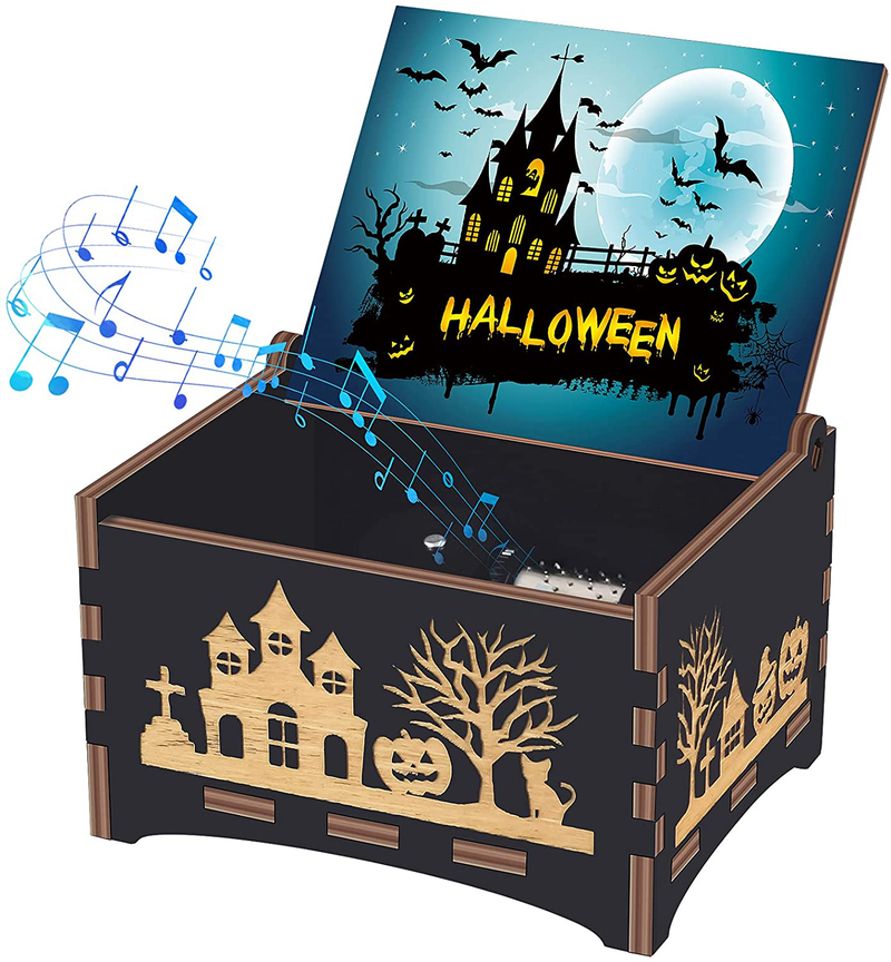 Halloween Party Gifts for Women/Kids/Girls/Boys/Toddler/Adults - The Nightmare Before Christmas Classic Music Box - Halloween Clockwork Vintage Musical Box, Plays This is Halloween - Wooden Arts & Entertainment > Party & Celebration > Party Supplies Hong Yang-2 Halloween music box  