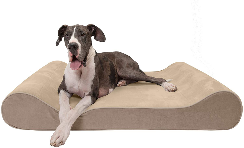 Furhaven Orthopedic, Cooling Gel, and Memory Foam Pet Beds for Small, Medium, and Large Dogs - Ergonomic Contour Luxe Lounger Dog Bed Mattress and More Animals & Pet Supplies > Pet Supplies > Dog Supplies > Dog Beds Furhaven Pet Products, Inc Microvelvet Clay Contour Bed (Orthopedic Foam) Giant (Pack of 1)