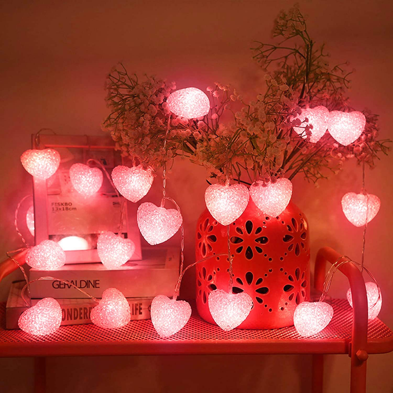 String Lights 10 Ft Red 20 Leds Clear Heart Shaped Twinkle Fairy Lights Battery Operated for Bedroom Wedding Indoor Party Valentine'S Day Mother'S Day Decor Home & Garden > Decor > Seasonal & Holiday Decorations Spring Country   