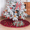 MTSCE 48 inch White Christmas Tree Skirt Christmas Decorations Indoor, Faux Fur Tree Skirts for Party Holiday Xmas Tree Winter Christmas Tree Mat Home & Garden > Decor > Seasonal & Holiday Decorations > Christmas Tree Skirts MTSCE Red  