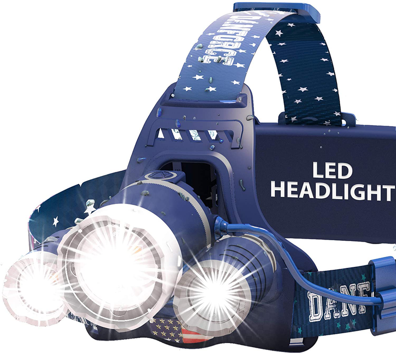 DanForce Headlamp. USB Rechargeable LED Head Lamp. Ultra Bright CREE 1080 Lumen Head Flashlight + Red Light. HeadLamps for Adults, Camping, Outdoors & Hard Hat Work. Zoomable IPX45 Headlight  DanForce Neptune  