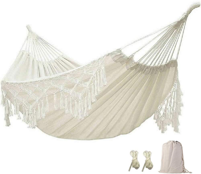 Stageya Hammock,Boho Hammock Large Double Deluxe Hammock Swing Bed with Carry Bag for Outdoor & Wedding Party Decor, White (78.7) Home & Garden > Lawn & Garden > Outdoor Living > Hammocks kaoru ogano 78.7 Inches  