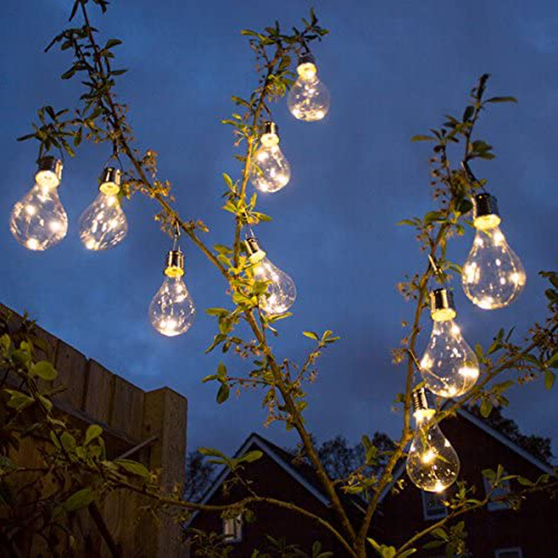 pearlstar Solar Light Bulbs Outdoor Waterproof Garden Camping Hanging LED Light Lamp Bulb Globe Hanging Lights for Home Yard Christmas Party Holiday Decorations (6 Pack-Clear Bulbs) Home & Garden > Lighting > Lamps pearlstar   