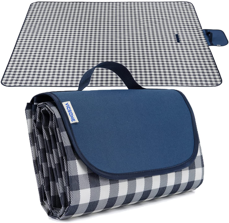 Extra Large Picnic Blanket, VICSOME 77''X79'' Dual Layers Sandproof Waterproof Oversized for 6-8 People Beach Blanket, Foldable Machine Washable Mat for Camping Hiking Park Music Festivals and Travel Home & Garden > Lawn & Garden > Outdoor Living > Outdoor Blankets > Picnic Blankets VICSOME Navy M (57''x79'') 