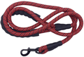 MayPaw Heavy Duty Rope Dog Leash, 6/8/10 FT Nylon Pet Leash, Soft Padded Handle Thick Lead Leash for Large Medium Dogs Small Puppy Animals & Pet Supplies > Pet Supplies > Dog Supplies MayPaw red black 1/2" * 10' 
