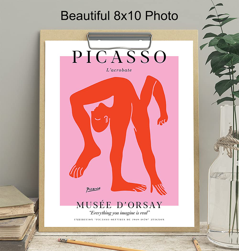 Pablo Picasso Wall Art - Pablo Picasso Poster - Pablo Picasso Prints - Gallery Wall Art - Museum Poster - Mid-Century Modern Decor - Abstract Art - Minimalist Wall Decor - Art Gifts for Women - 8x10 Home & Garden > Decor > Artwork > Posters, Prints, & Visual Artwork Yellowbird Art & Design   