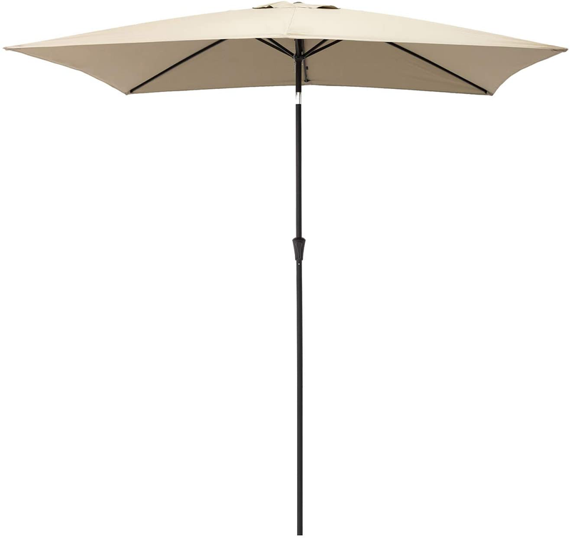 FLAME&SHADE 6.5 x 10 ft Rectangular Outdoor Patio and Table Umbrella with Tilt - Aqua Blue Home & Garden > Lawn & Garden > Outdoor Living > Outdoor Umbrella & Sunshade Accessories FLAME&SHADE Taupe 6'6''×10' 