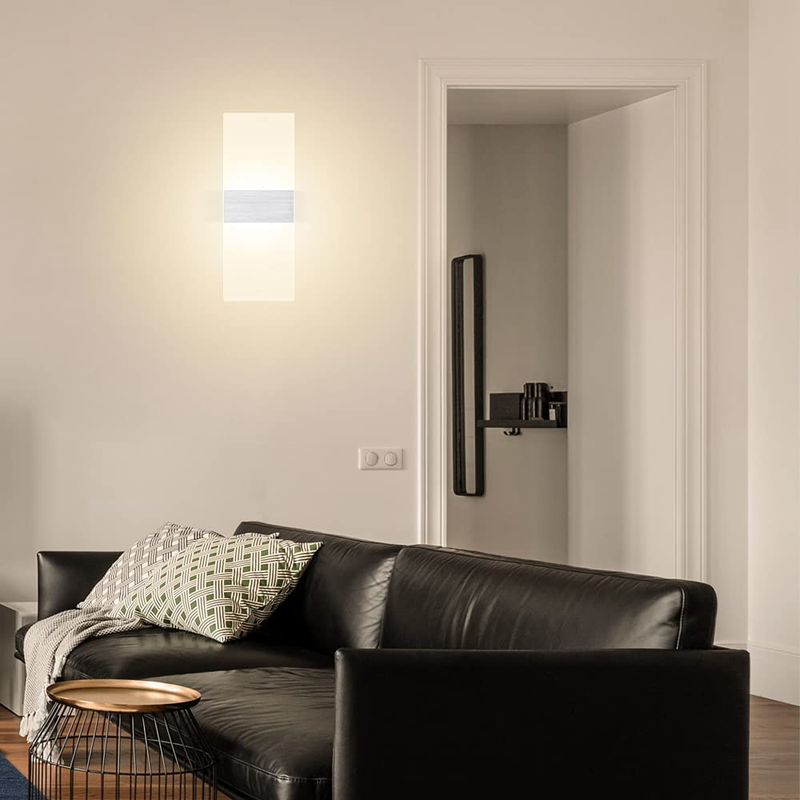 Modern Wall Sconces,12W LED Acrylic Wall Lamp,6Ft Cord Plug in and On/Off Switch, Wall Mounted Wall Lights for Home Decor, Bedroom, Living Room, Hotel, Staircase,3000K Warm White, Set of 2 Home & Garden > Lighting > Lighting Fixtures > Wall Light Fixtures KOL DEALS   