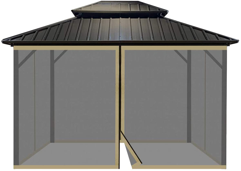 COWVIE Gazebo Netting Screen Replacement Universal 4-Panel Sidewalls 10' x 10' (Only Netting) Home & Garden > Lawn & Garden > Outdoor Living > Outdoor Structures > Canopies & Gazebos COWVIE 10 x 13’  