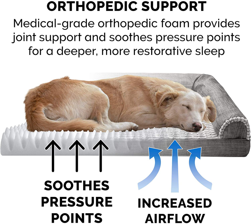 Furhaven Orthopedic, Cooling Gel, and Memory Foam Pet Beds for Small, Medium, and Large Dogs and Cats - Luxe Perfect Comfort Sofa Dog Bed, Performance Linen Sofa Dog Bed, and More Animals & Pet Supplies > Pet Supplies > Dog Supplies > Dog Beds Furhaven Pet Products, Inc.   