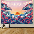 Ocean Wave Tapestry Sunset Tapestry 3D Great Wave Tapestry Japanese Tapestry for Room… Home & Garden > Decor > Artwork > Decorative Tapestries Sevenstars Ocean Wave 51.2" x 59.1" 