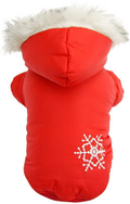 LOVEPET Snowflake Reversible Dog Winter Coat Removable Hoodies Dog Clothes for Small Dogs Animals & Pet Supplies > Pet Supplies > Dog Supplies > Dog Apparel LOVEPET Red Asia size XL / US size S/M 