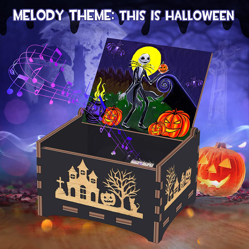 Officygnet Halloween Party Gifts for Women/Kids/Girls/Boys/Toddler/Adults - The Nightmare Before Christmas Classic Music Box - Halloween Wooden Clockwork Vintage Musical Box, Plays This is Halloween Arts & Entertainment > Party & Celebration > Party Supplies Officygnet   
